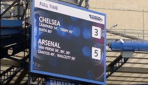 A memorable and heavy defeat at home to the Gunners